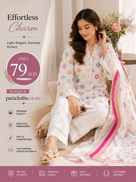 Pastel Blossom 2 Piece Lawn Suit – Elegant Pakistani Summer Outfit