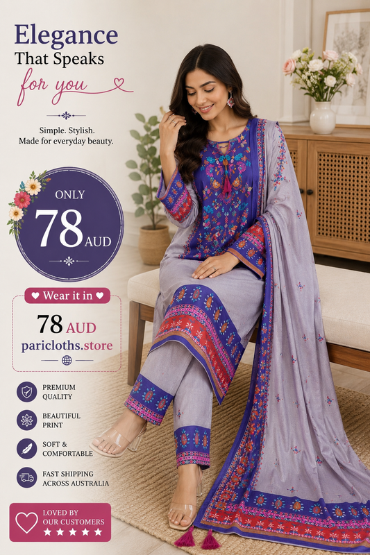 Lavender Grace Printed Lawn 2 Piece Suit – Elegant Everyday Wear
