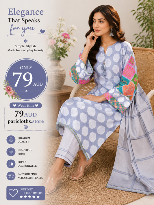 Sky Dot Premium 2 Piece Lawn Suit – Printed Pakistani Summer Dress